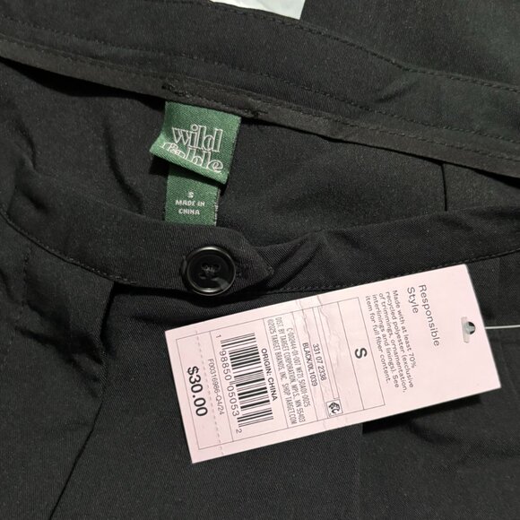 Wild Fable Black Wide-Leg Trousers High Waist Pleated Dress Pants – Size Small - Picture 6 of 6